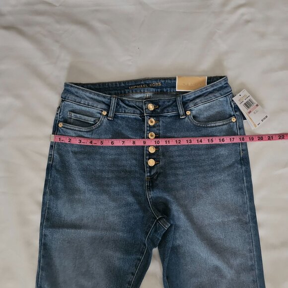 MICHAEL Michael Kors Women's SELMA Stone Wash Crop Flare Jeans Size 10 NWT - Picture 14 of 15